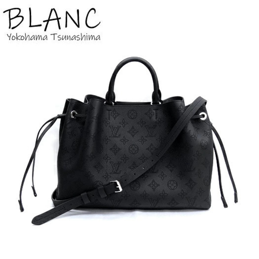 Louis Vuitton Bella Tote Mahina 2Way Shoulder Bag Leather Noir Black Blanc White